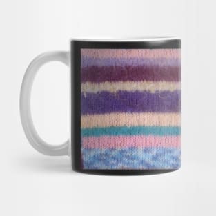 fun vintage colorful stripes hand knitted Mug